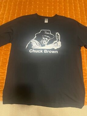 Gildan Black Short-Sleeve Chuck Brown Graphic Tee